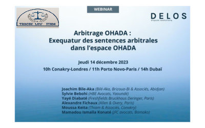 Traore Law Firm co-organise avec Delos un Webinar sur l’arbitrage dans l’espace OHADA